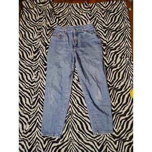 Vintage 90s Lee Mom Jeans Women's 30x28 Blue USA Made Western High Rise Faded